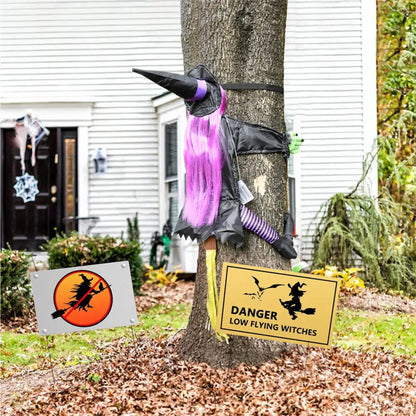 Halloween Crashing Witch Decor