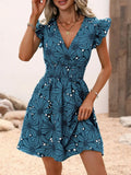 Women's V-Neck Petal Dress