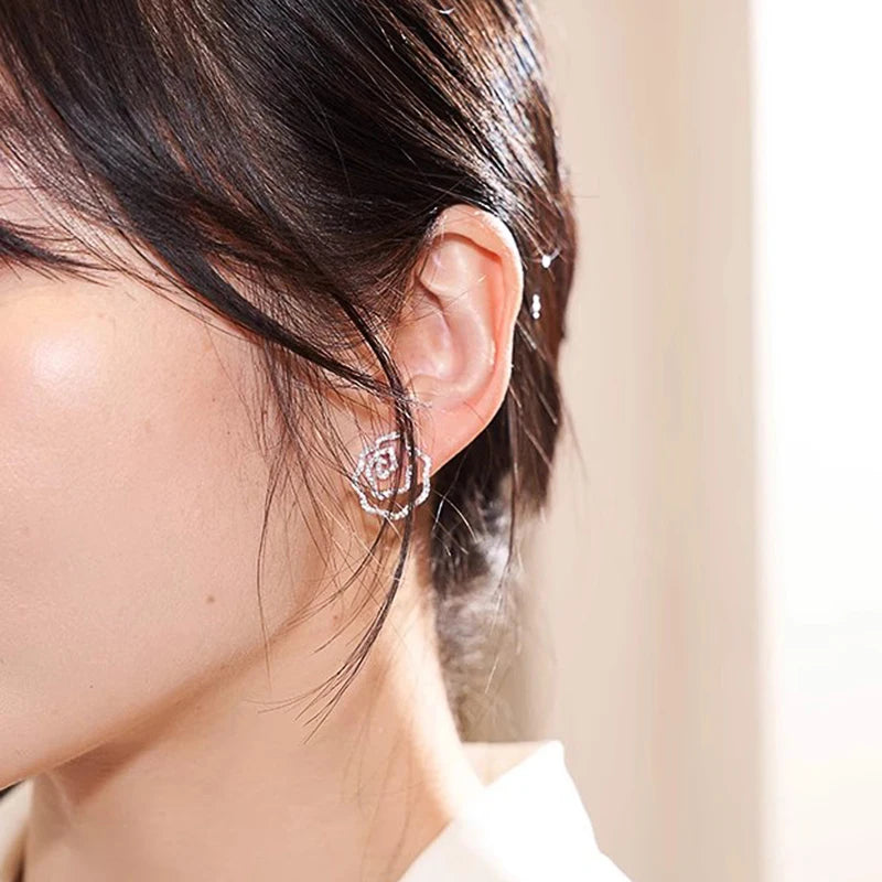 Geometric Zircon Stud Earrings
