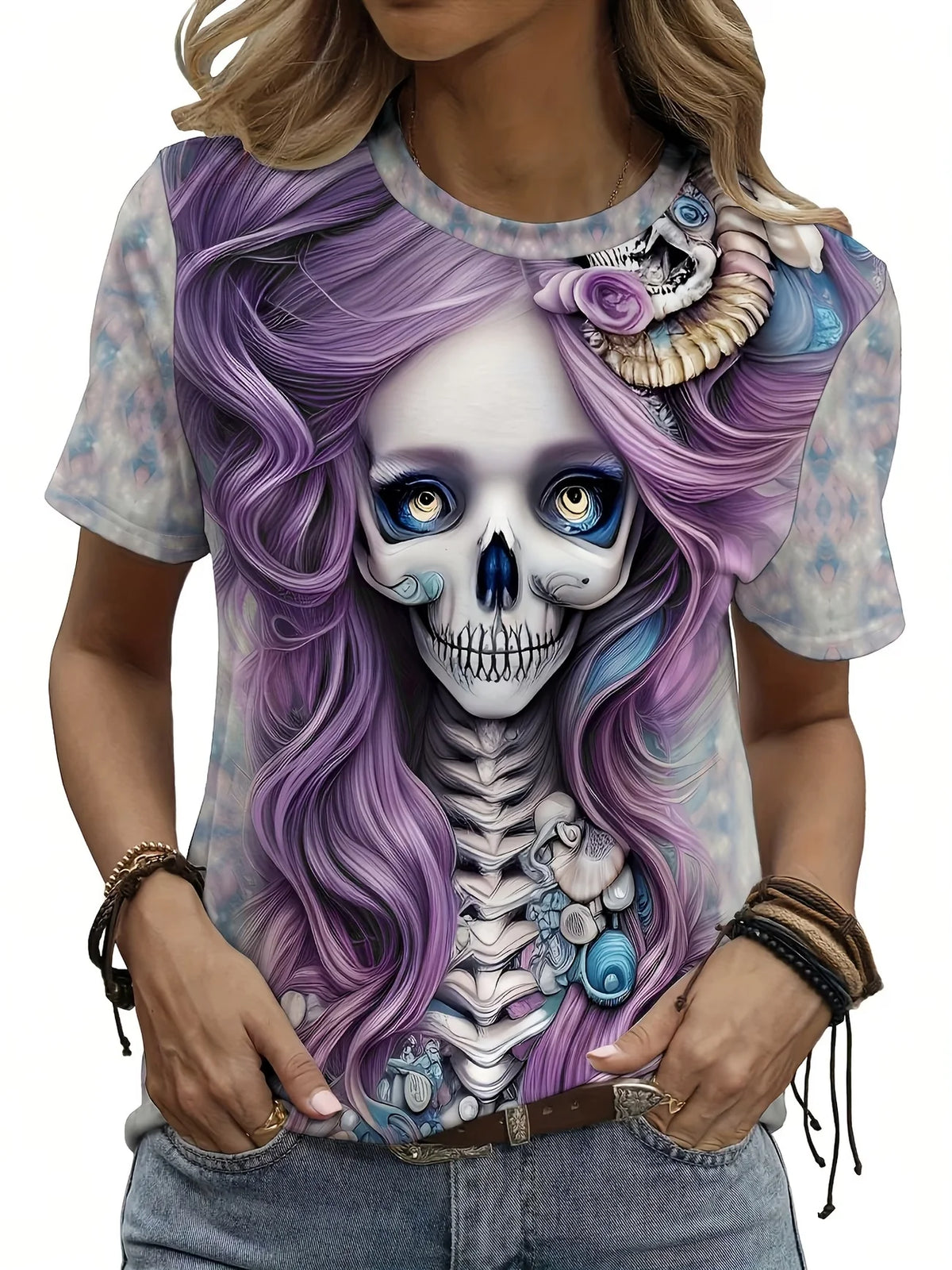 Skull Rose Graphic T-Shirt