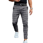 Vintage Checkered Loose Slim Trousers