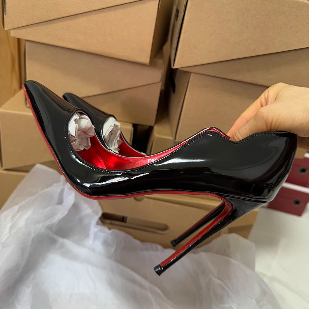 Patent Leather Pointed Stiletto Heels