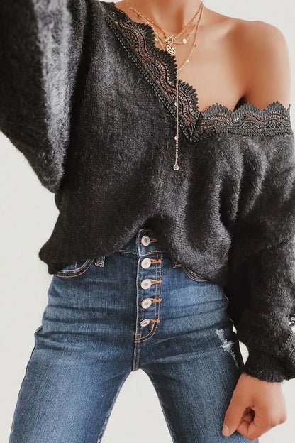 Fluffy Hollow Out Sweater