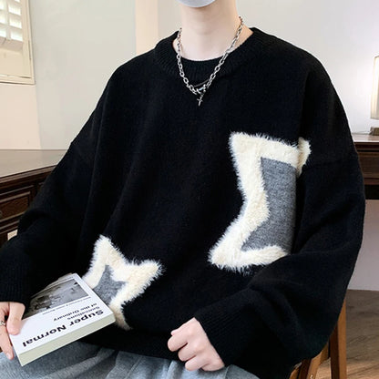 Star Pattern Jacquard Knit Sweater
