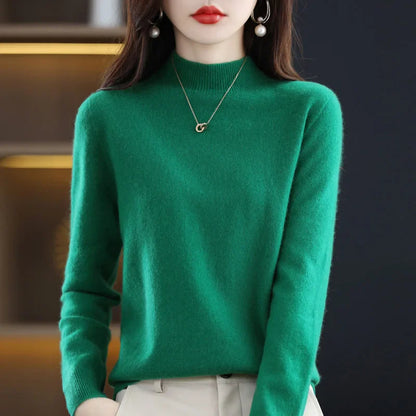Merino Wool Mock Neck Sweater