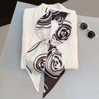 Graphic Ribbon Long Strip Scarf