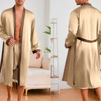 Ice Silk Pajamas 2Pcs Bathrobe