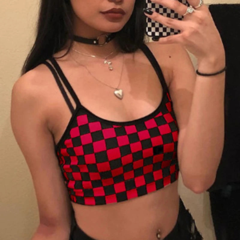 Plaid Halter Crop Top