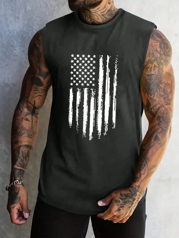 USA Flag Print Tank Top
