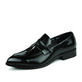 Pointed Fringe Leather Shoes
