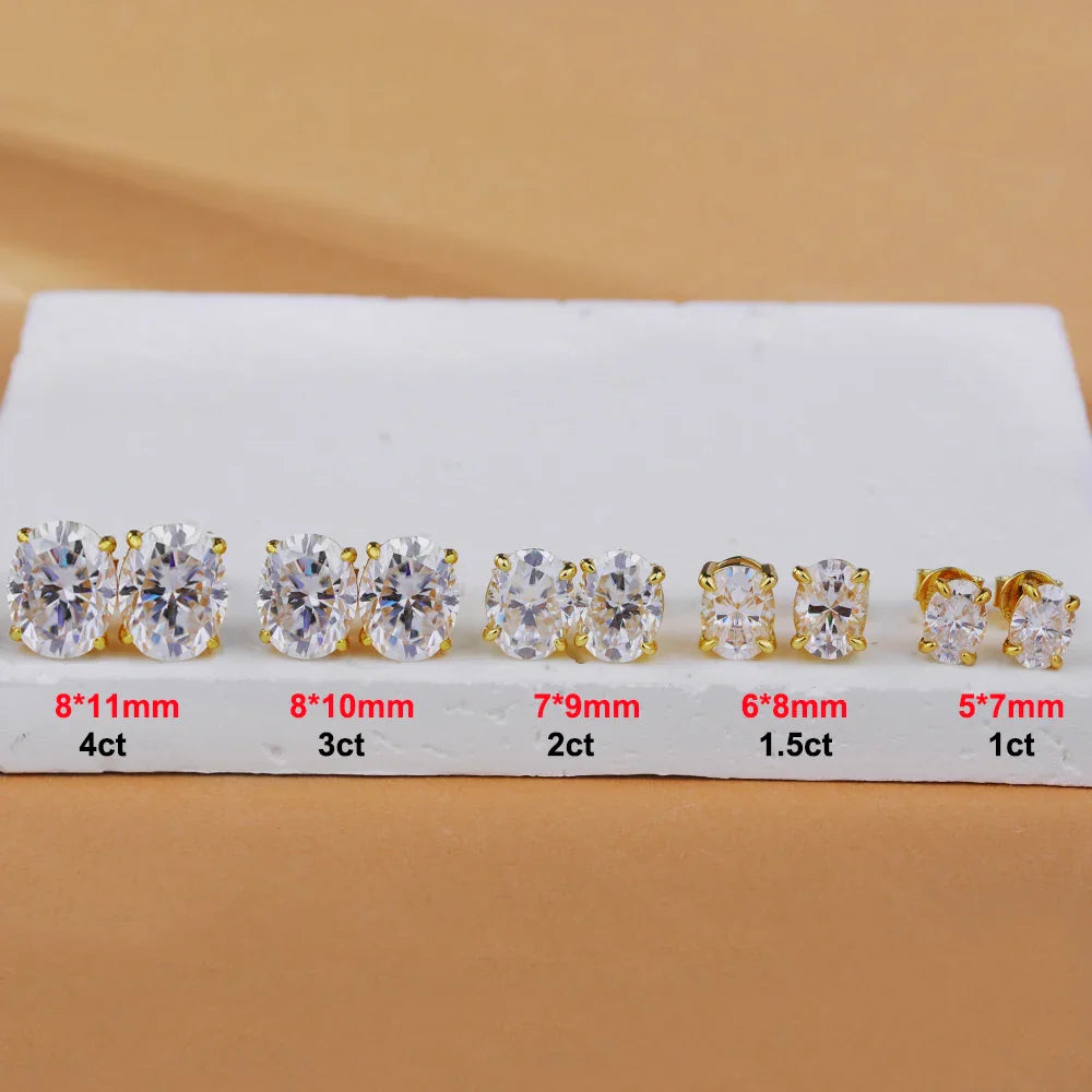 Oval Cut Moissanite Earrings