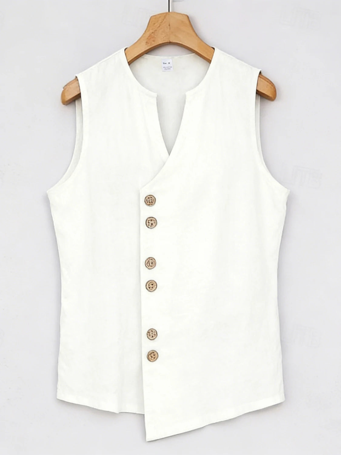 Linen Button-Front Tank Top