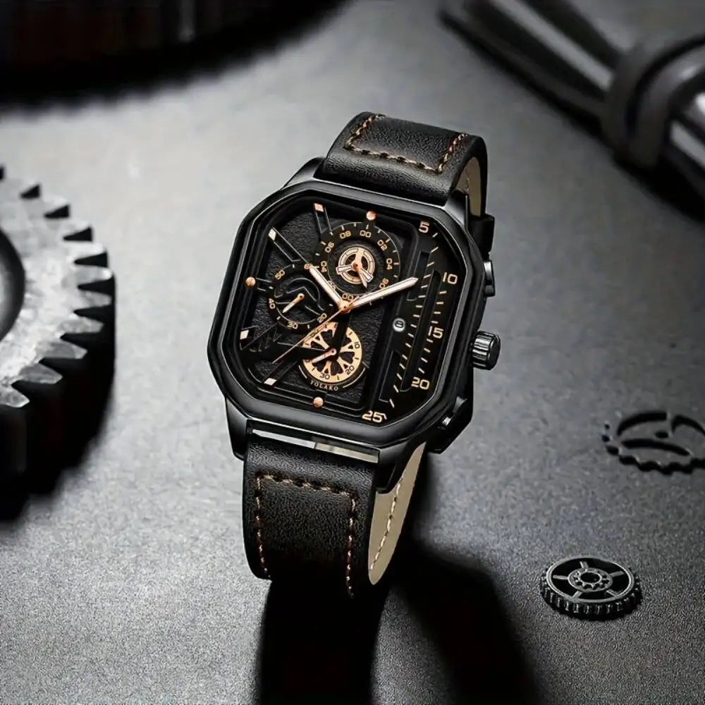 Yolako Square Leather Quartz Watch
