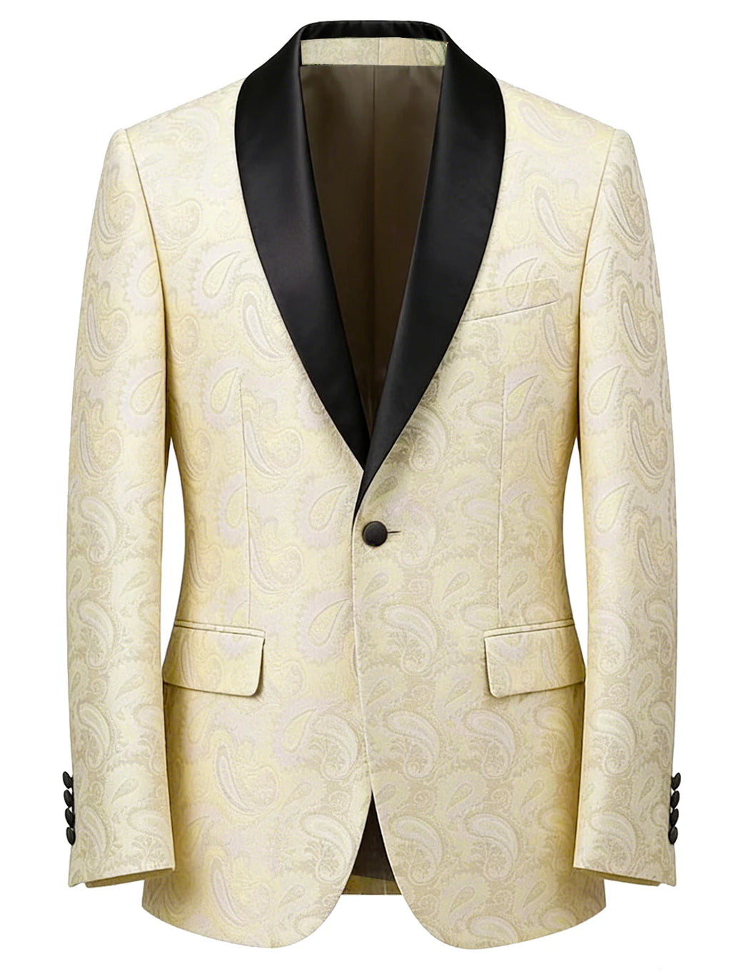 Paisley Jacquard Satin Shawl Blazer