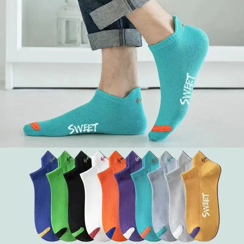 Casual Cartoon Ankle Socks – 10 Pairs