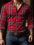 V-Neck Print Casual Shirt