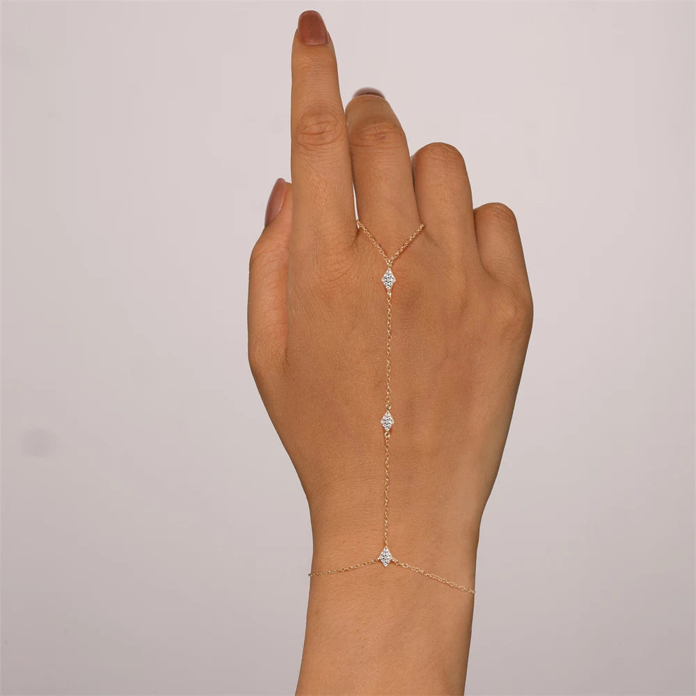 Zircon Silver Charm Bracelet