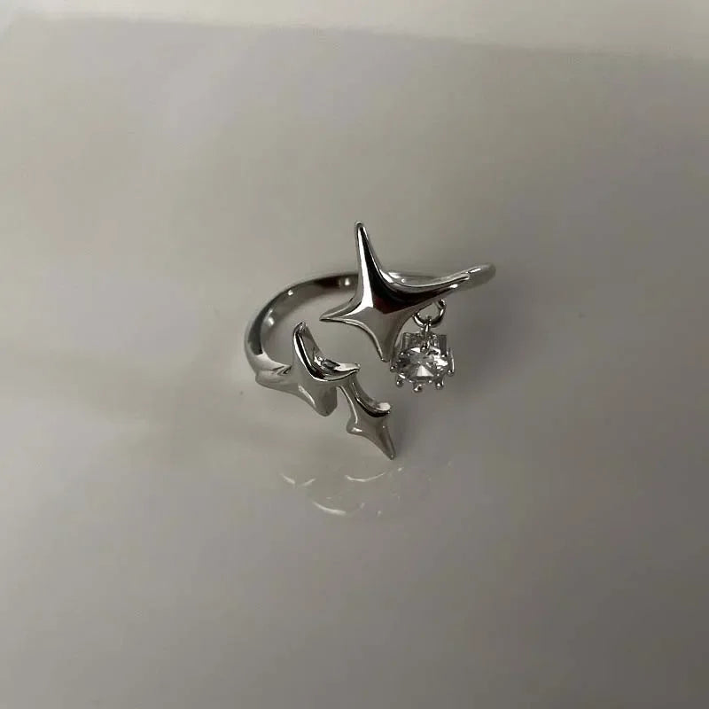 Silver Gothic Star Ring