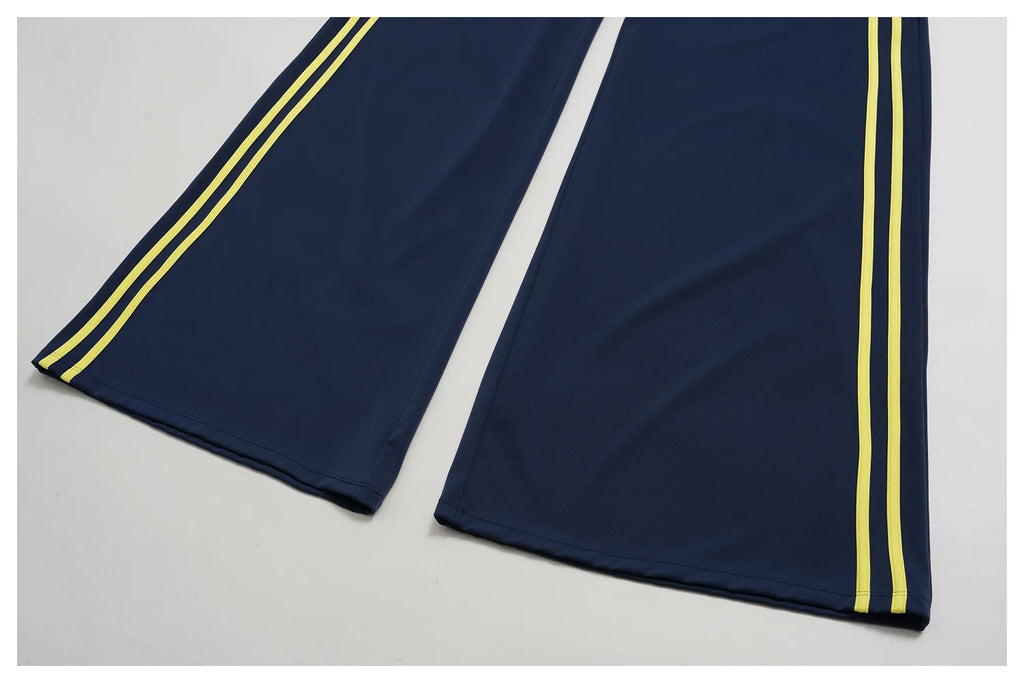 Nylon Striped Sleeveless True-To-Size Fit Two-Piece Yoga Set