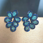Zircon Leaf Drop Earrings