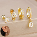 Zircon Water Drop Hoops