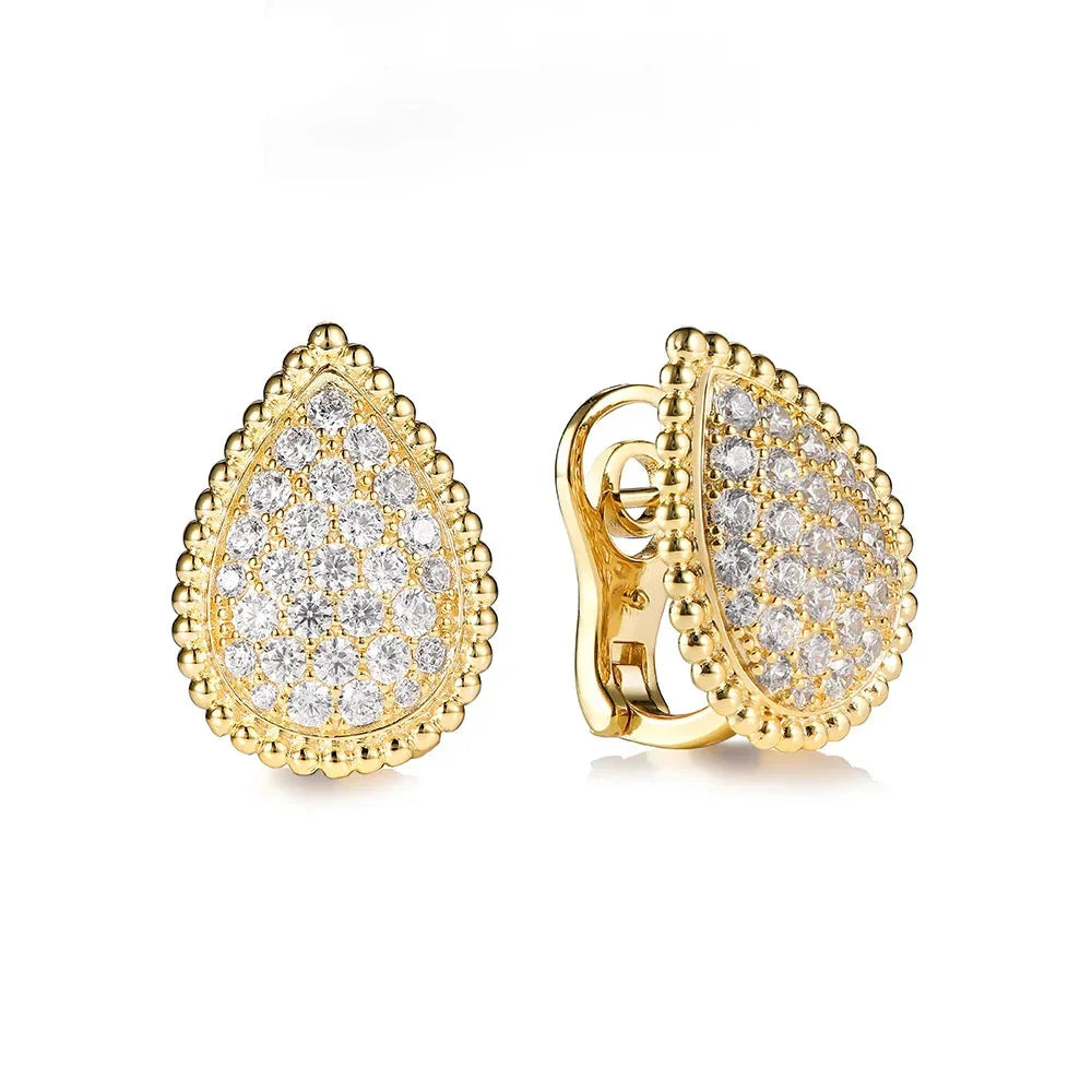 Vintage Water Drop Clip Earrings