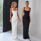 Backless Ruched Bandage Maxi Dress