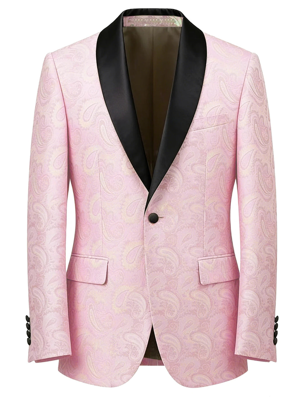 Paisley Jacquard Satin Shawl Blazer
