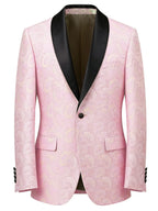 Paisley Jacquard Satin Shawl Blazer