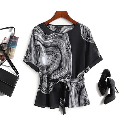 Vortex Striped Design Women Shirt