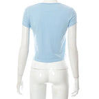 Broadcloth Letter Print Crew Neck Crop Top