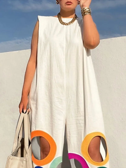 Women Rainbow Wide Jumpsuits