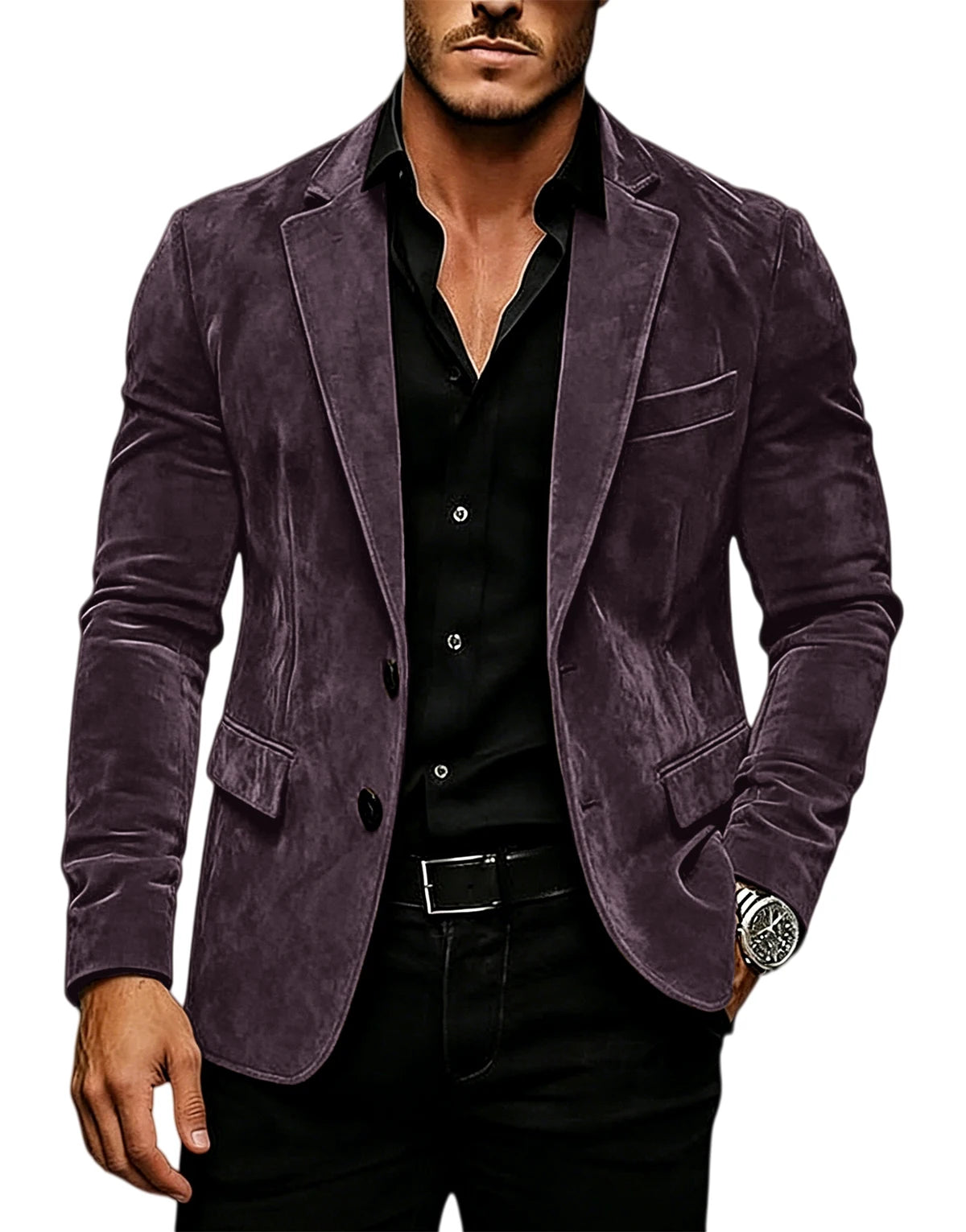 Suede Texture Notch-Lapel Sport Coat