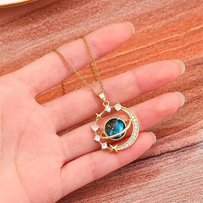 Luxury Zircon Planet Pendant