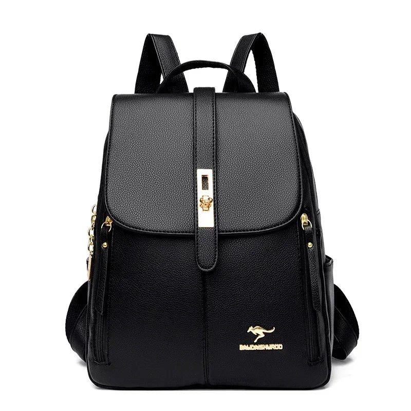 Women Leather School Bookbag