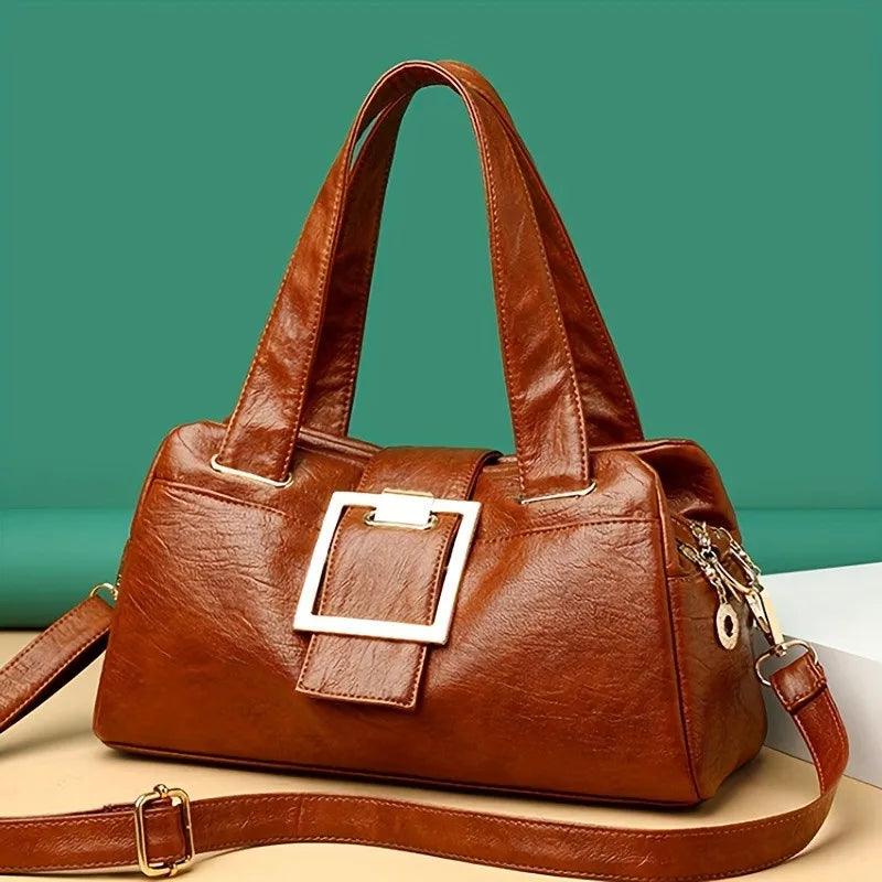 Elegant PU Boston Bag