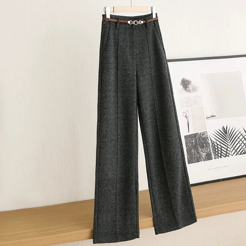 Woolen Trousers Straight Warm