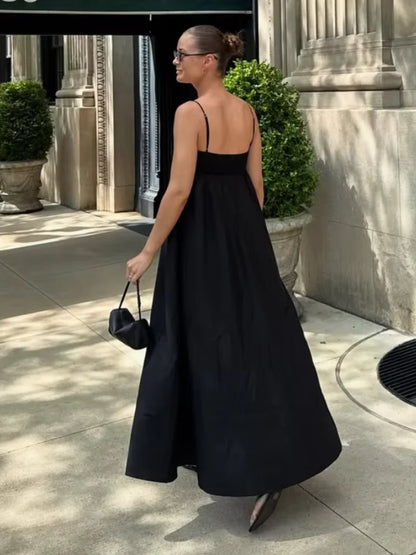 Black Backless Long Dress