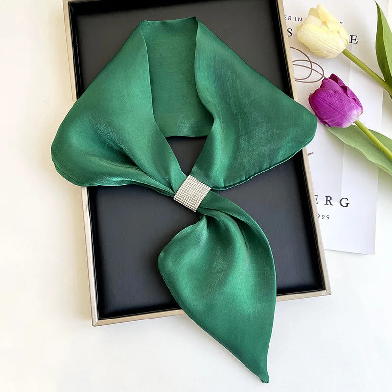 Small Silk Square Ear Scarf