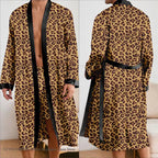 Leopard Robe 2Pcs Pajamas Bathrobe