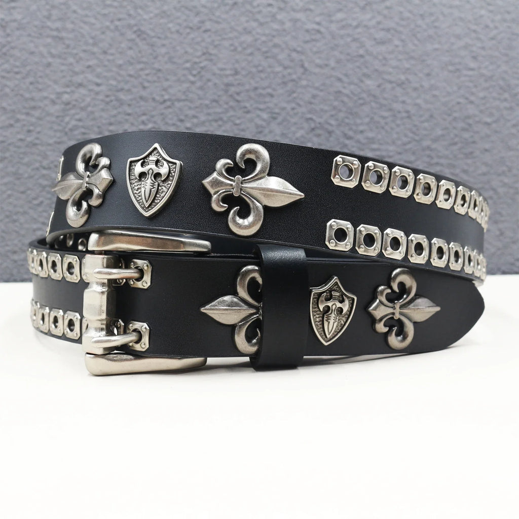 Heavy duty leather belt