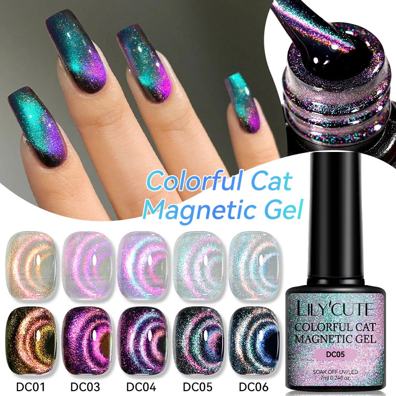 LILYCUTE Colorful Cat Magnetic Nail