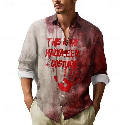 Letter Print Blood Stain Shirt
