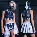 Skull Print Rave Top and Shorts