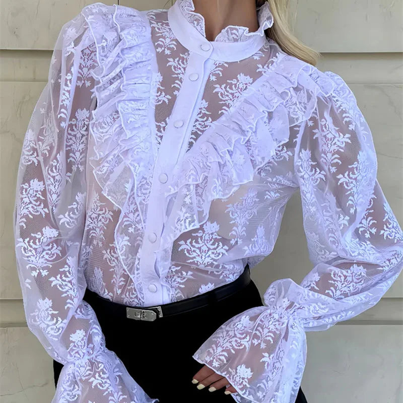 Lace Turtleneck Shirt