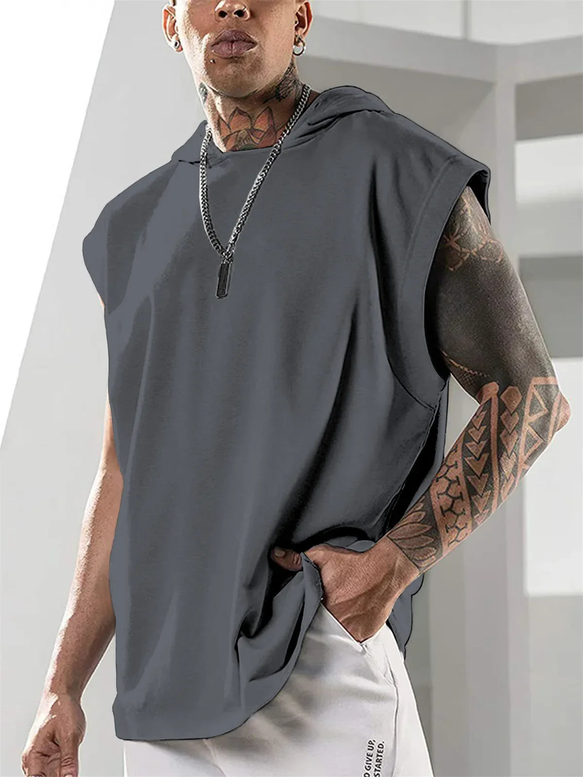 Men Lightweight Hooded Tank