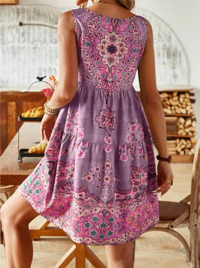 Summer Sleeveless Print Dress