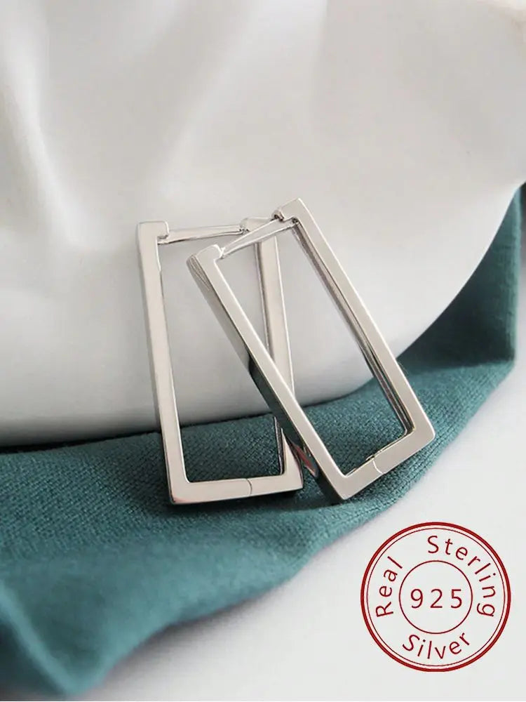 Geometric Zircon Hoop Earrings