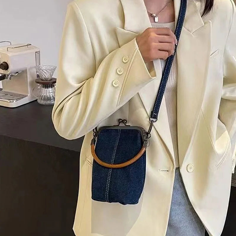 Vintage Denim Crossbody Bag