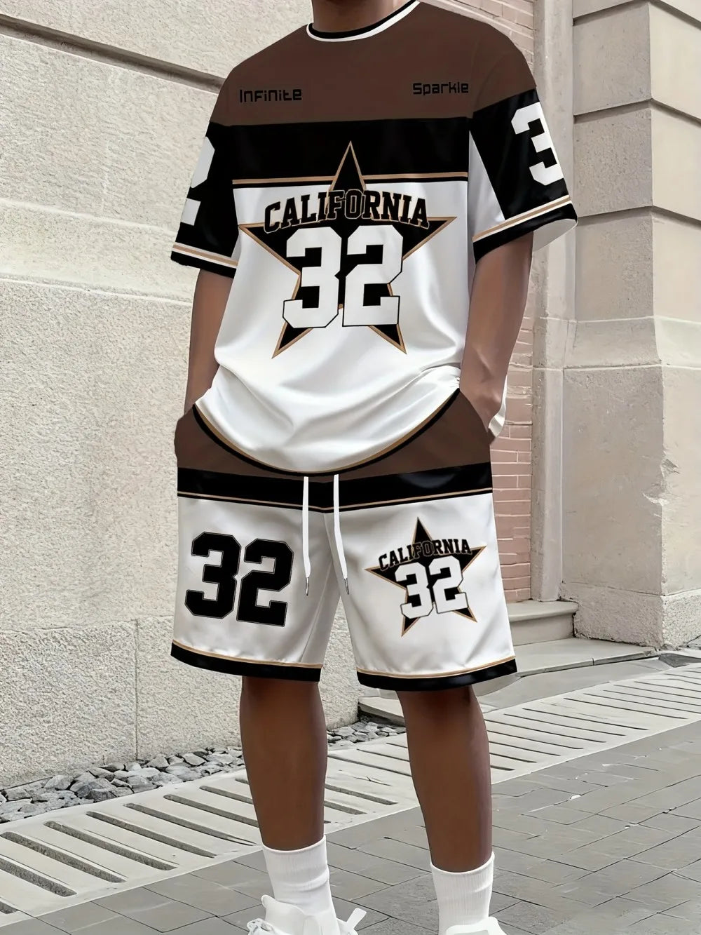 Letter Stripe Print Streetwear Set